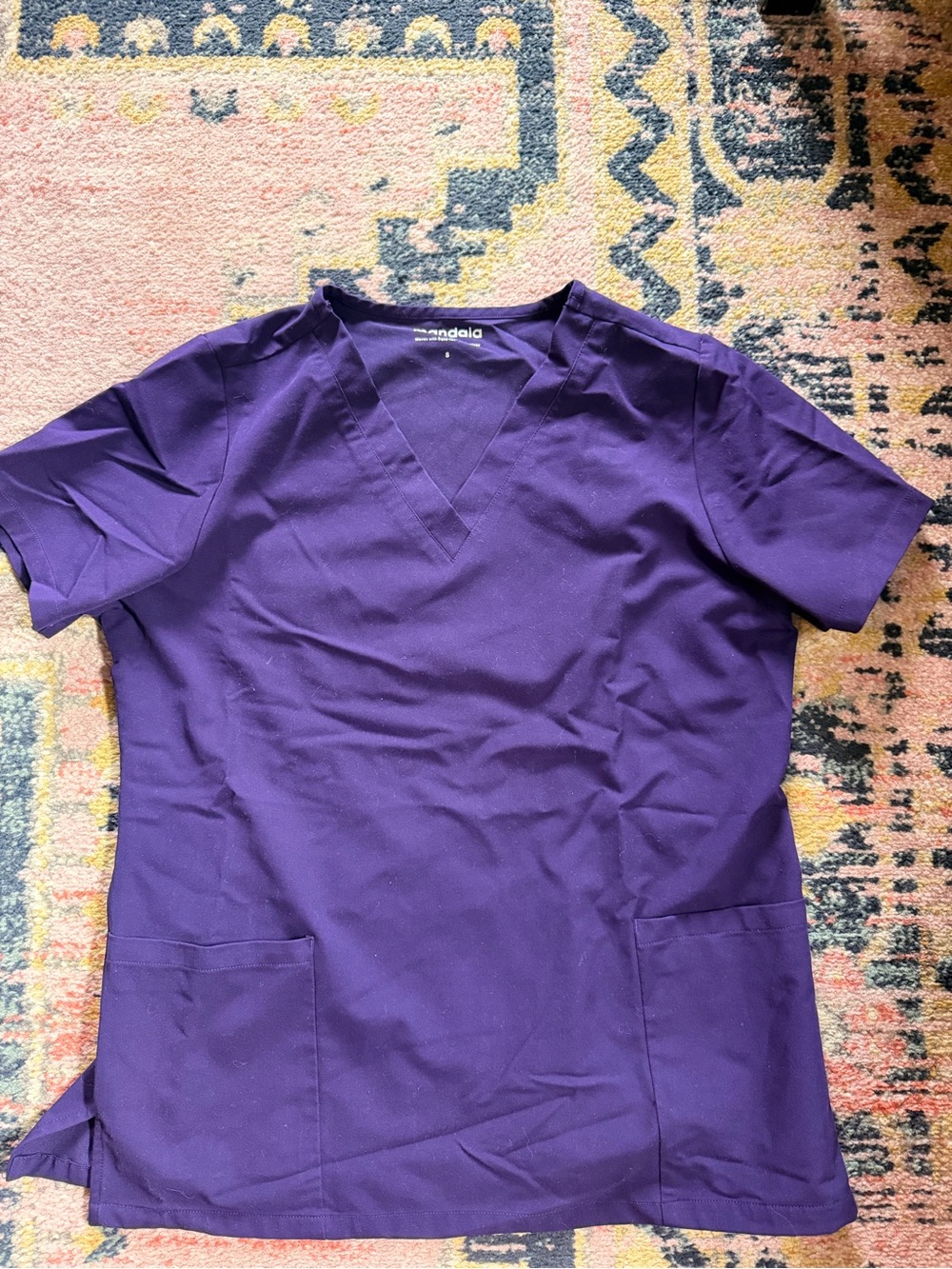 Purple V-neck Medical Scrub Top